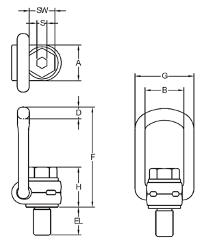 YOKE 8-211 Śruba z uchem obrotowo – uchylnym