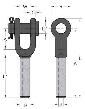 YOKE 8-731 Głowica widełkowa do zakuwania
