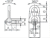 Punkt mocujacy z uchem linowym SS-DSR wymiary